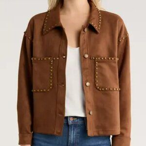 NEW! VEGAN STUDDED SUEDE JACKET SHACKET SZ M